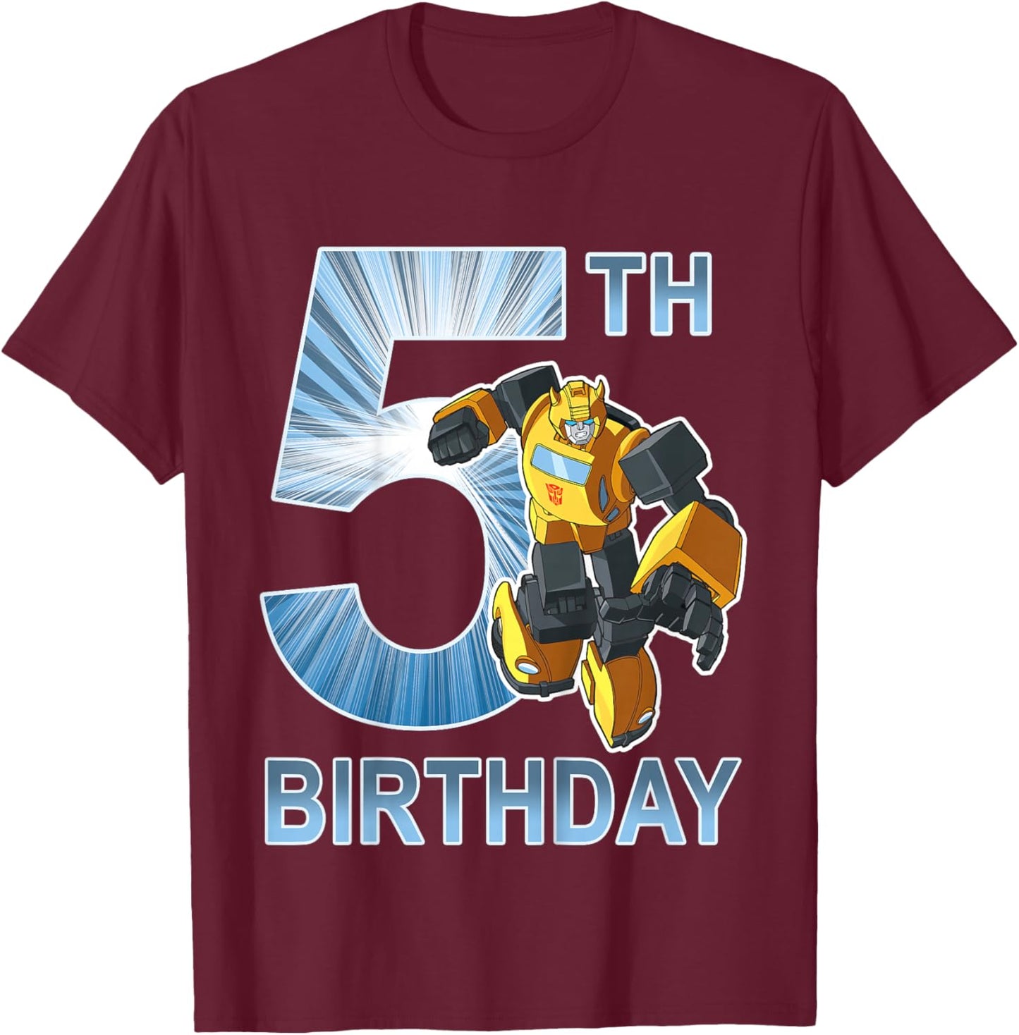 Transformers Bumblebee 5th Birthday Vintage T-Shirt - T-Shirt | Maroon