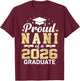 Proud Nani of A 2026 Graduate Class of Graduation T-Shirt - T-Shirt | Maroon
