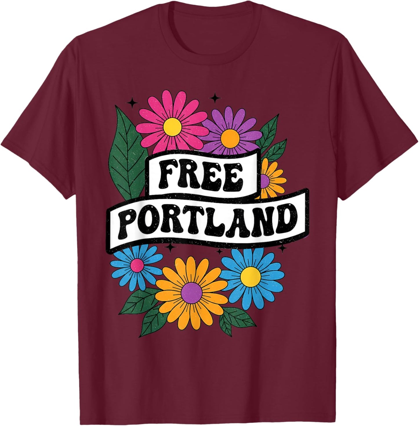 No Kings No Hands On Free Portland Pride Men Women T-Shirt - T-Shirt | Maroon