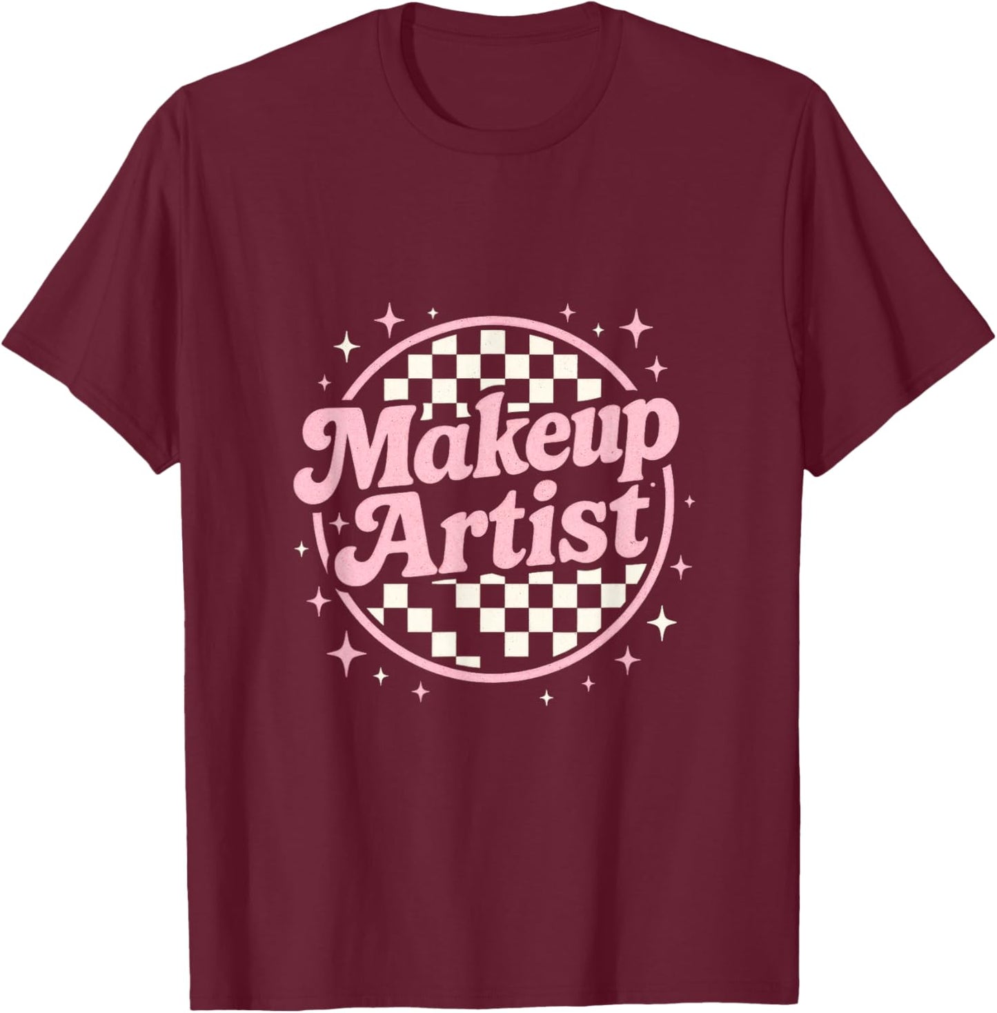 Makeup Artist - Vintage Retro Cosmetology MUA T-Shirt - T-Shirt | Maroon