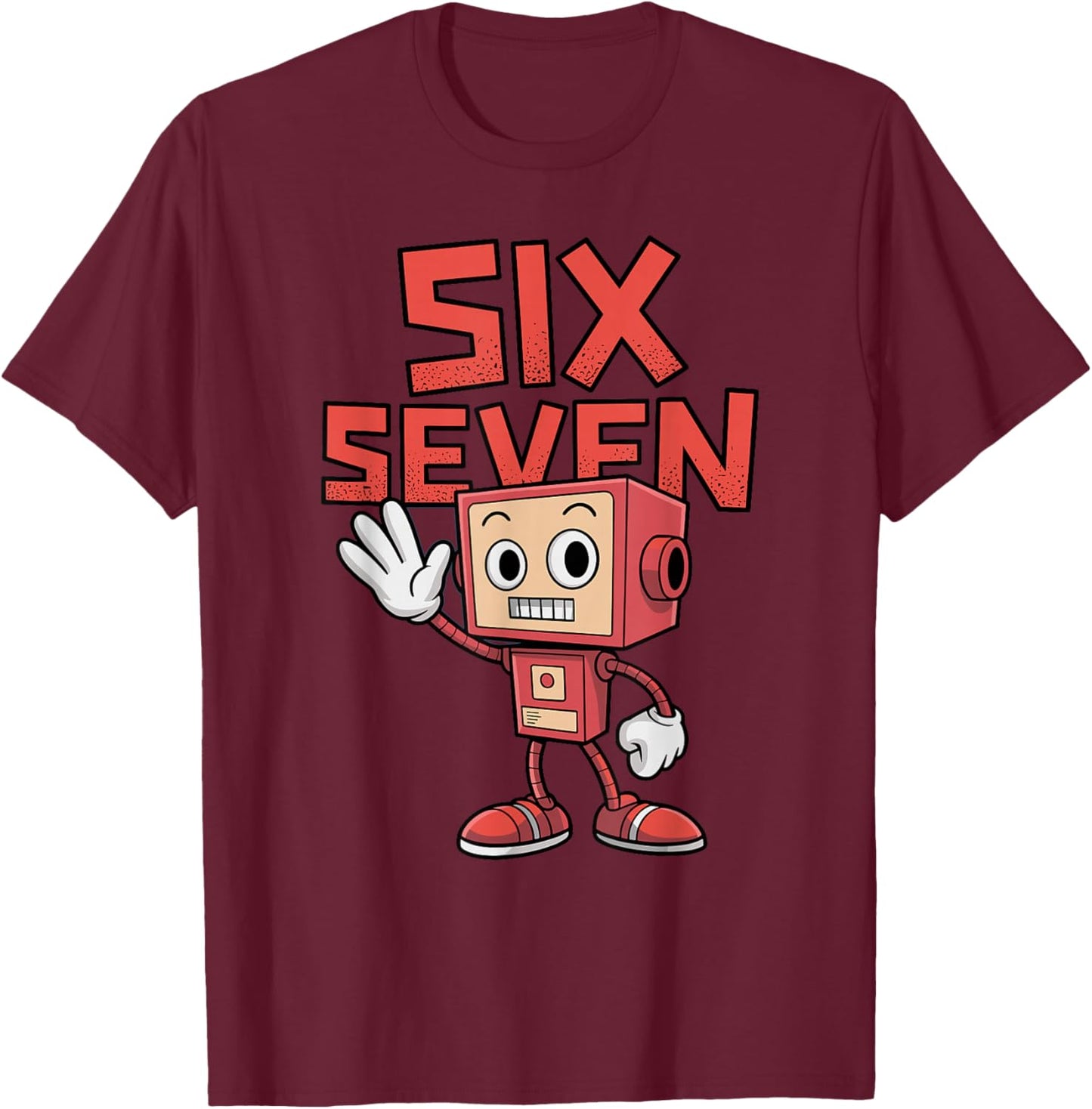 Funny Meme 67 Six Seven 6 7 Italian Brainrot Kids T-Shirt - T-Shirt | Maroon
