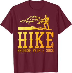 Best Hiking Art Women Outdoor Hike Hiker Gag Hiking T-Shirt - T-Shirt | Maroon