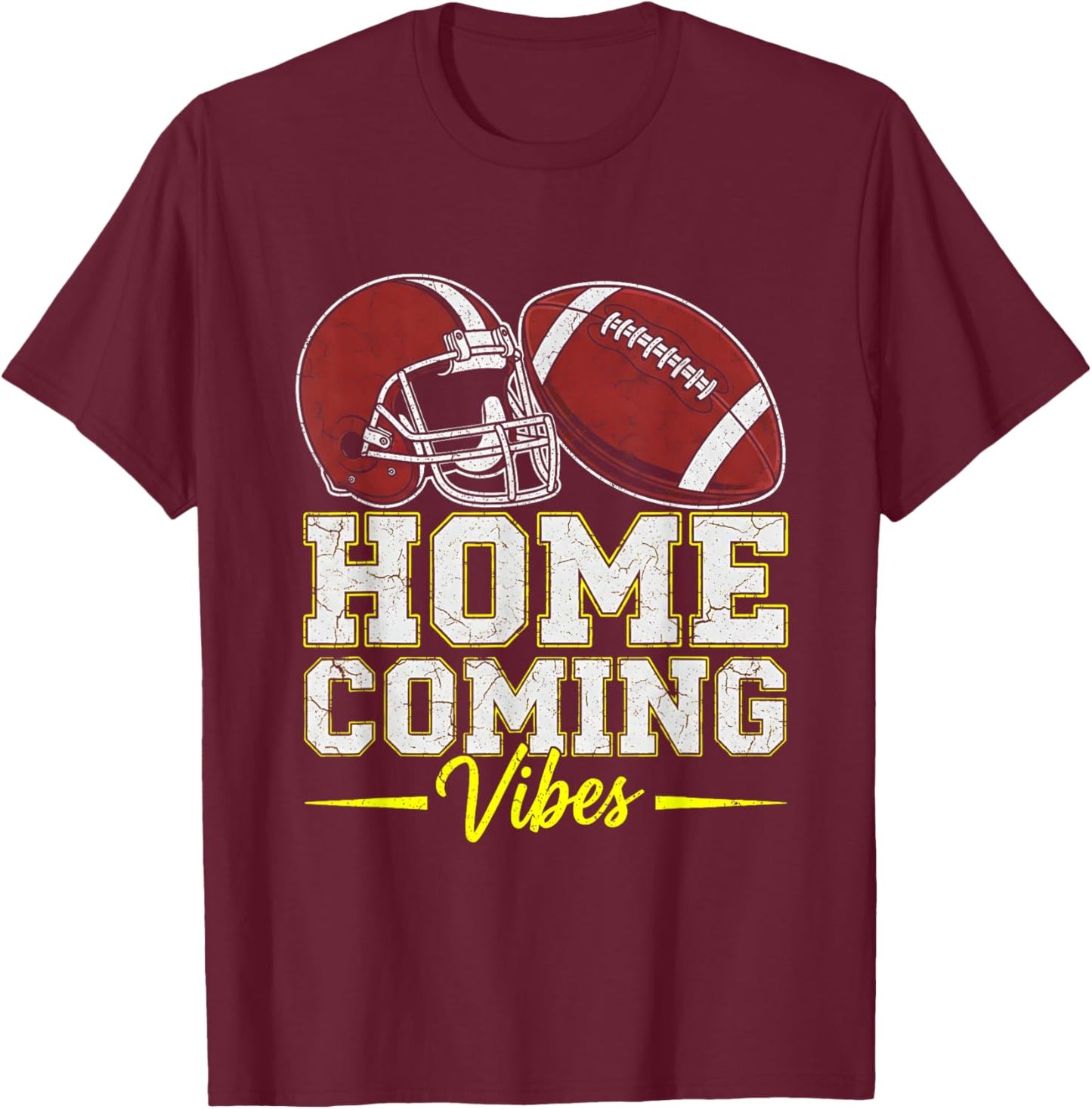 Homecoming Vibes for Teens Football Game Outfits Day School T-Shirt - T-Shirt | Maroon