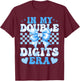 Groovy in My Double Digits Era 10th Birthday Coquette Bow T-Shirt - T-Shirt | Maroon
