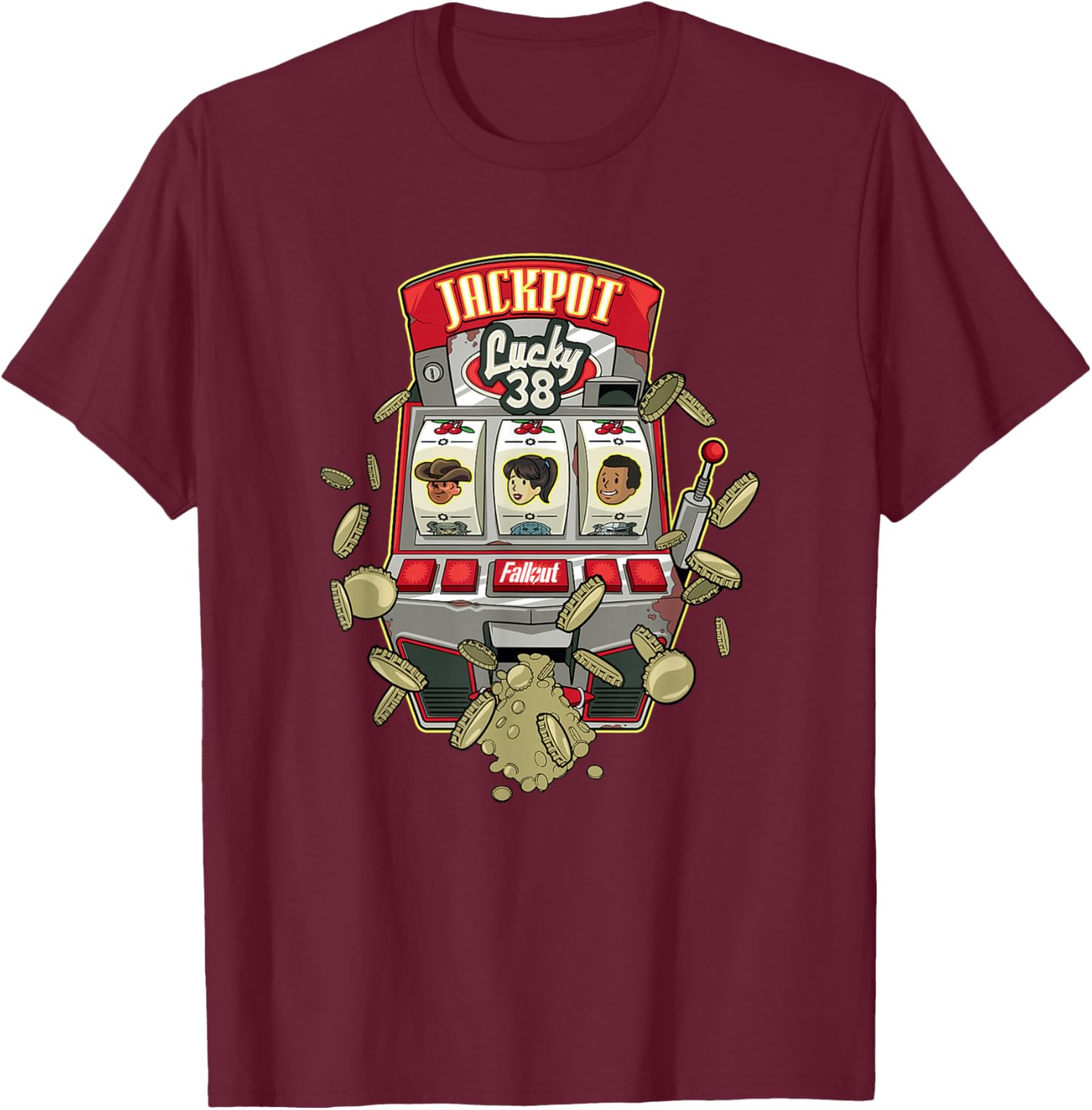 Fallout - Jackpot T-Shirt - T-Shirt | Maroon