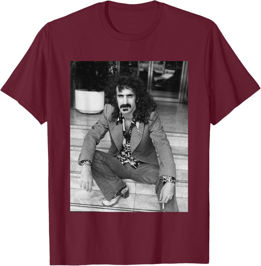 Frank Zappa in London 10 Years of The Mothers Tour 1974 T-Shirt - T-Shirt | Maroon