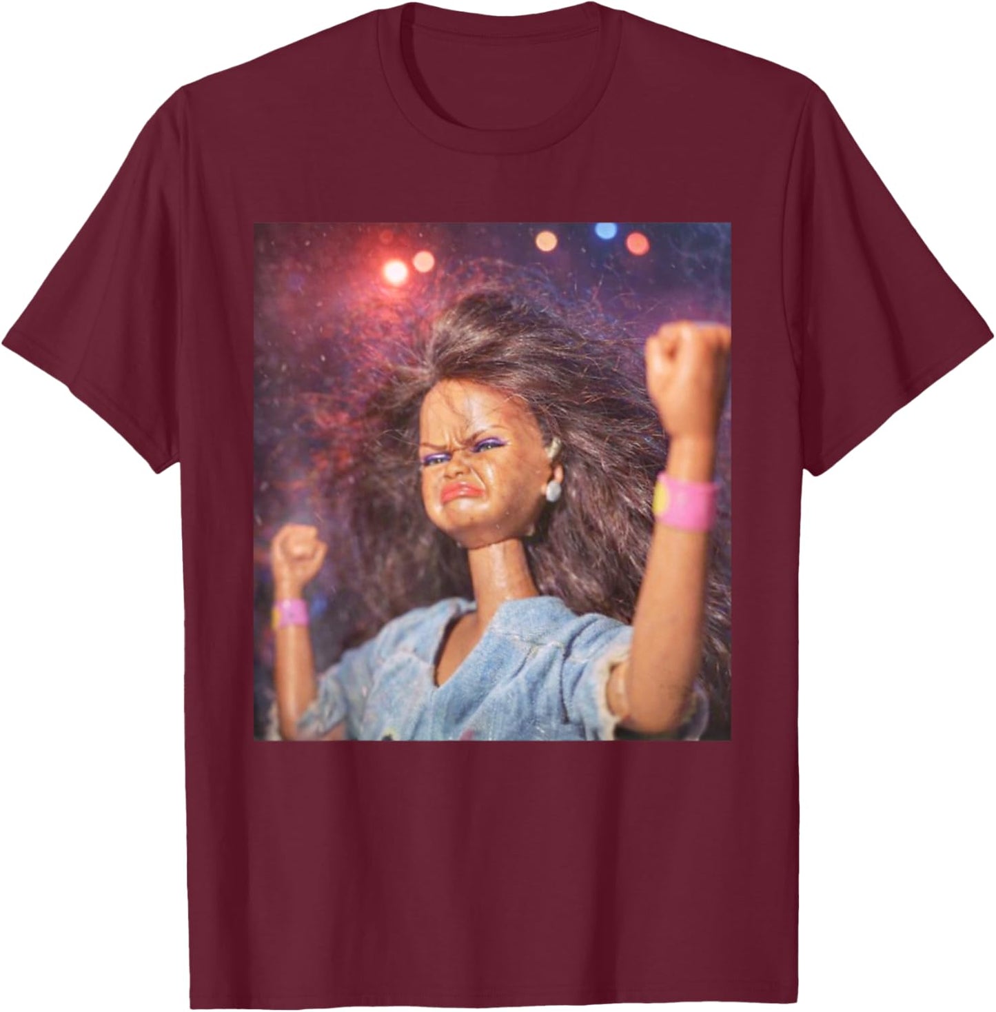 Funny Doll Party Meme Doll Face Meme T-Shirt - T-Shirt | Maroon