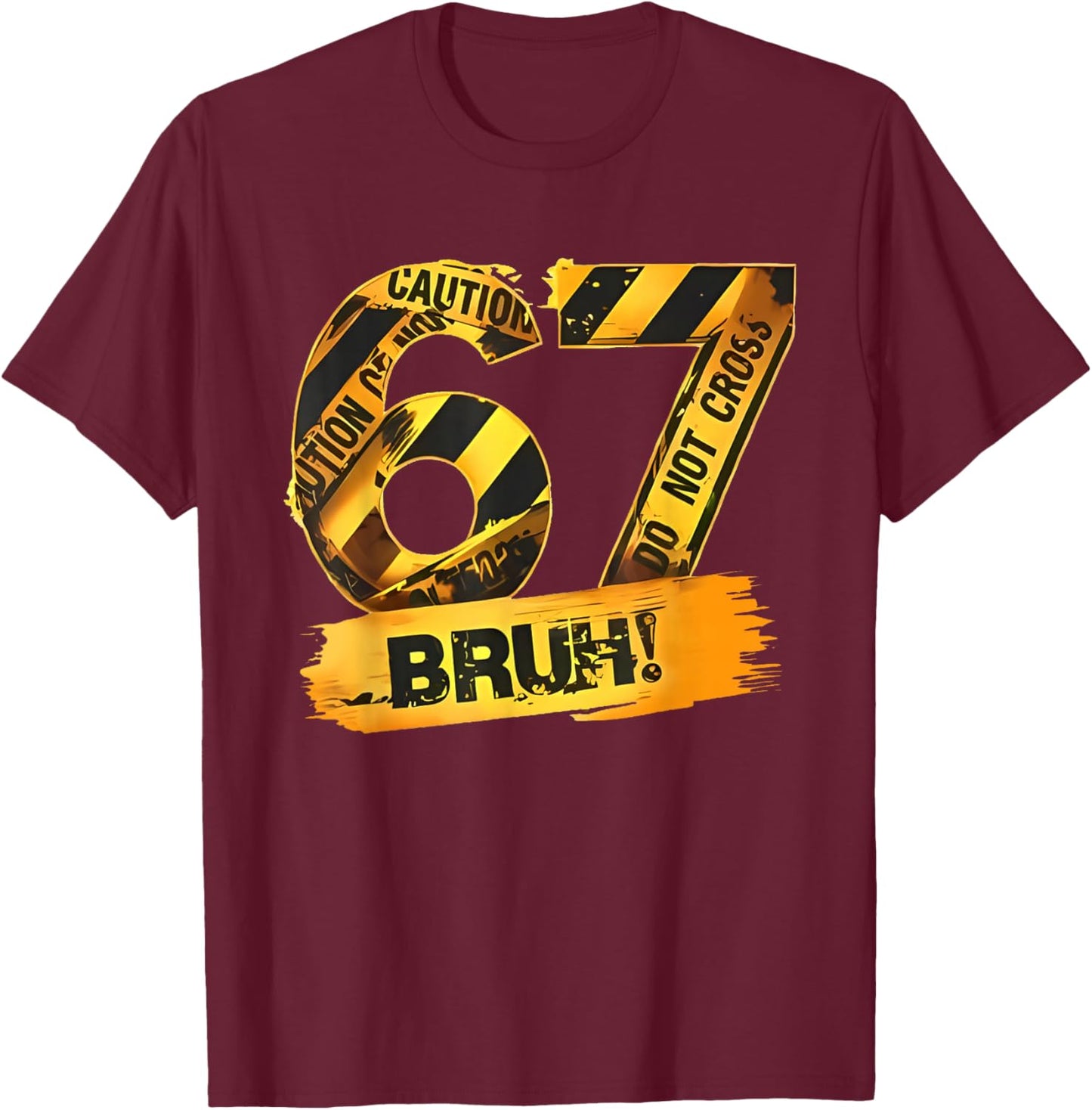 Number 67 Numbered Uniform Sports Jersey Team 67th Birthday T-Shirt - T-Shirt | Maroon