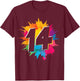 14th Birthday Colorful Paint Splashes 14 Year Old Girls Boys T-Shirt - T-Shirt | Maroon