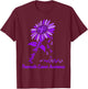 Pancreatic Cancer Awareness Sunflower Ribbon Purple Support T-Shirt - T-Shirt | Maroon