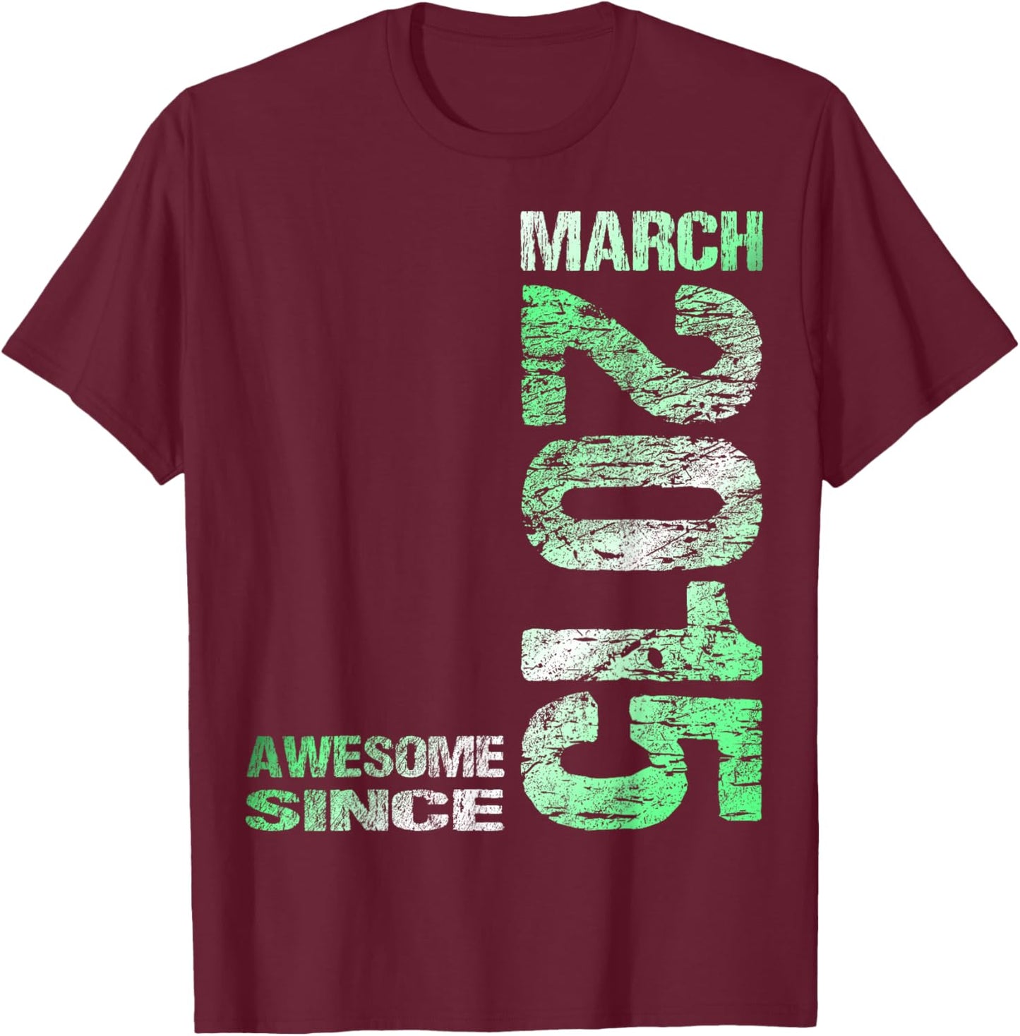 Awesome Since March 2015 Vintage 11. Birthday T-Shirt - T-Shirt | Maroon