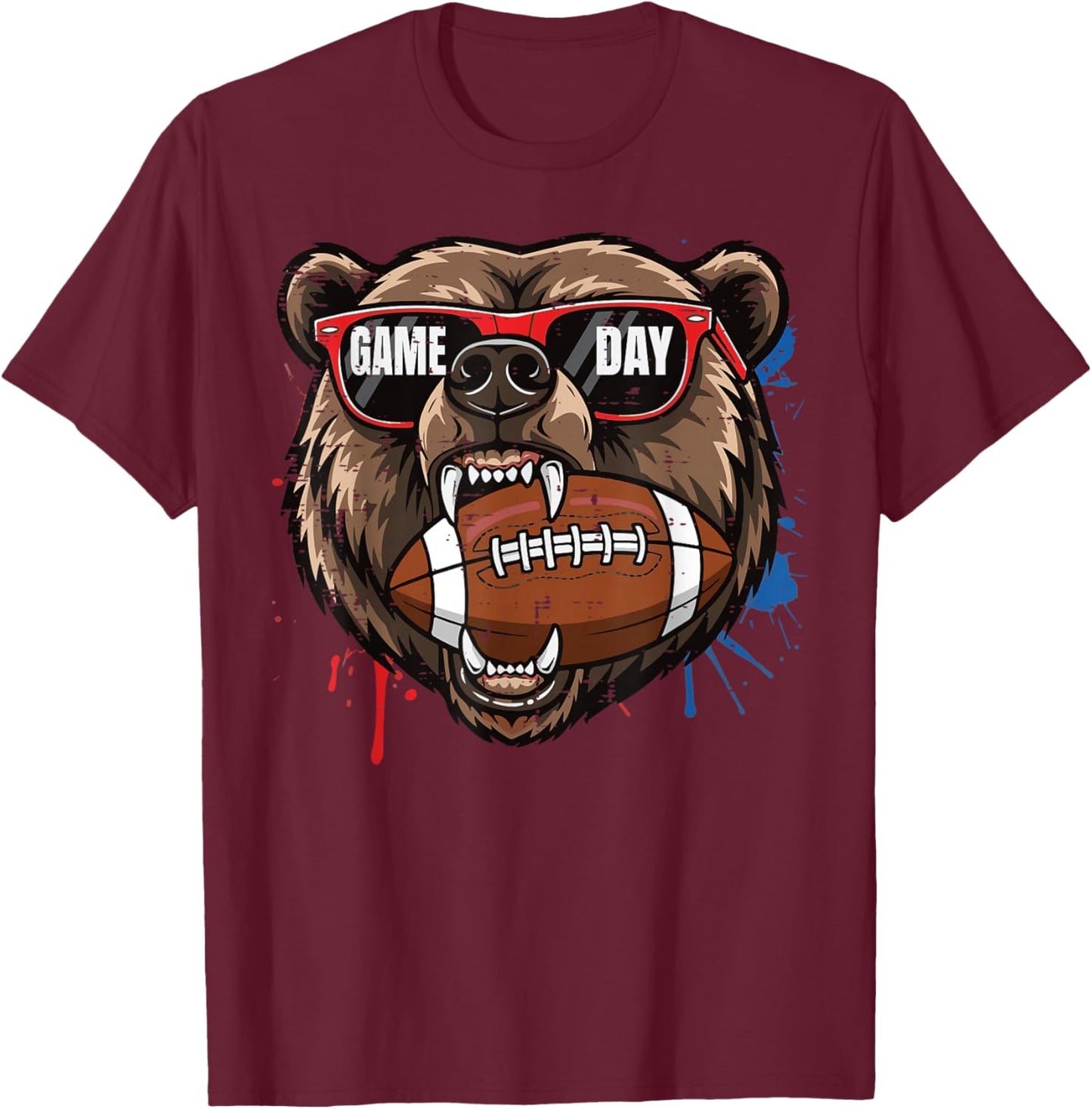 Bear Sunglasses Men Women Kids Boys Girls Youth Teen T-Shirt - T-Shirt | Maroon