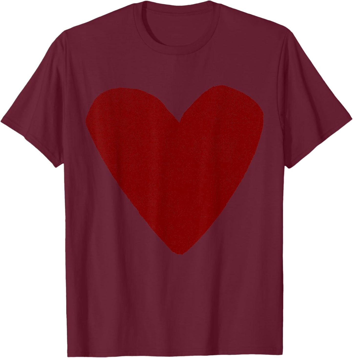 Boho Tops Valentines Day Cute Girls Maroon Heart T-Shirt - T-Shirt | Maroon