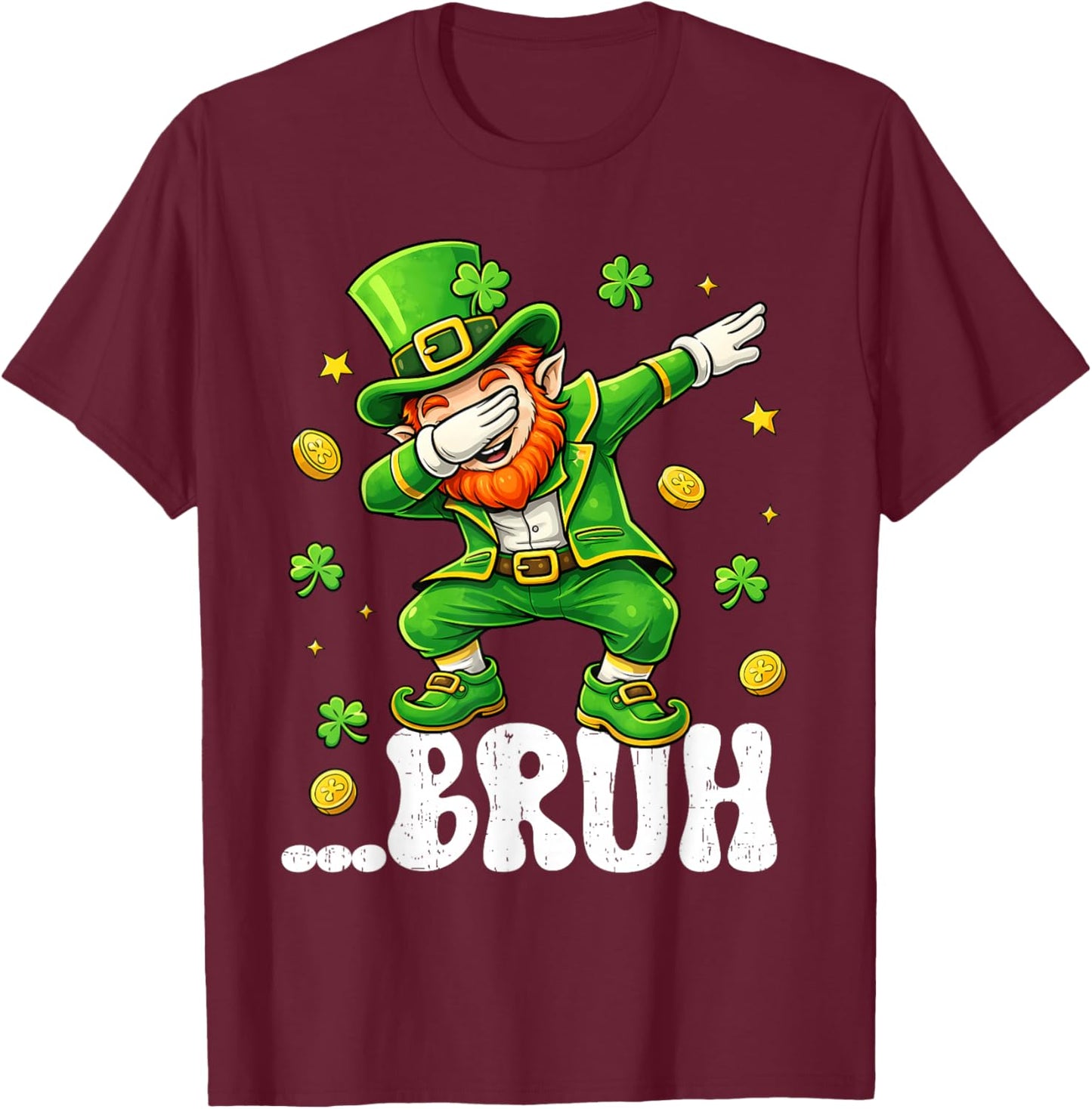Dabbing Leprechaun St Patrick's Day Boys Girls Dab Dance T-Shirt - T-Shirt | Maroon