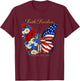 250 Years America Faith Cross US Butterfly Christian Freedom T-Shirt - T-Shirt | Maroon