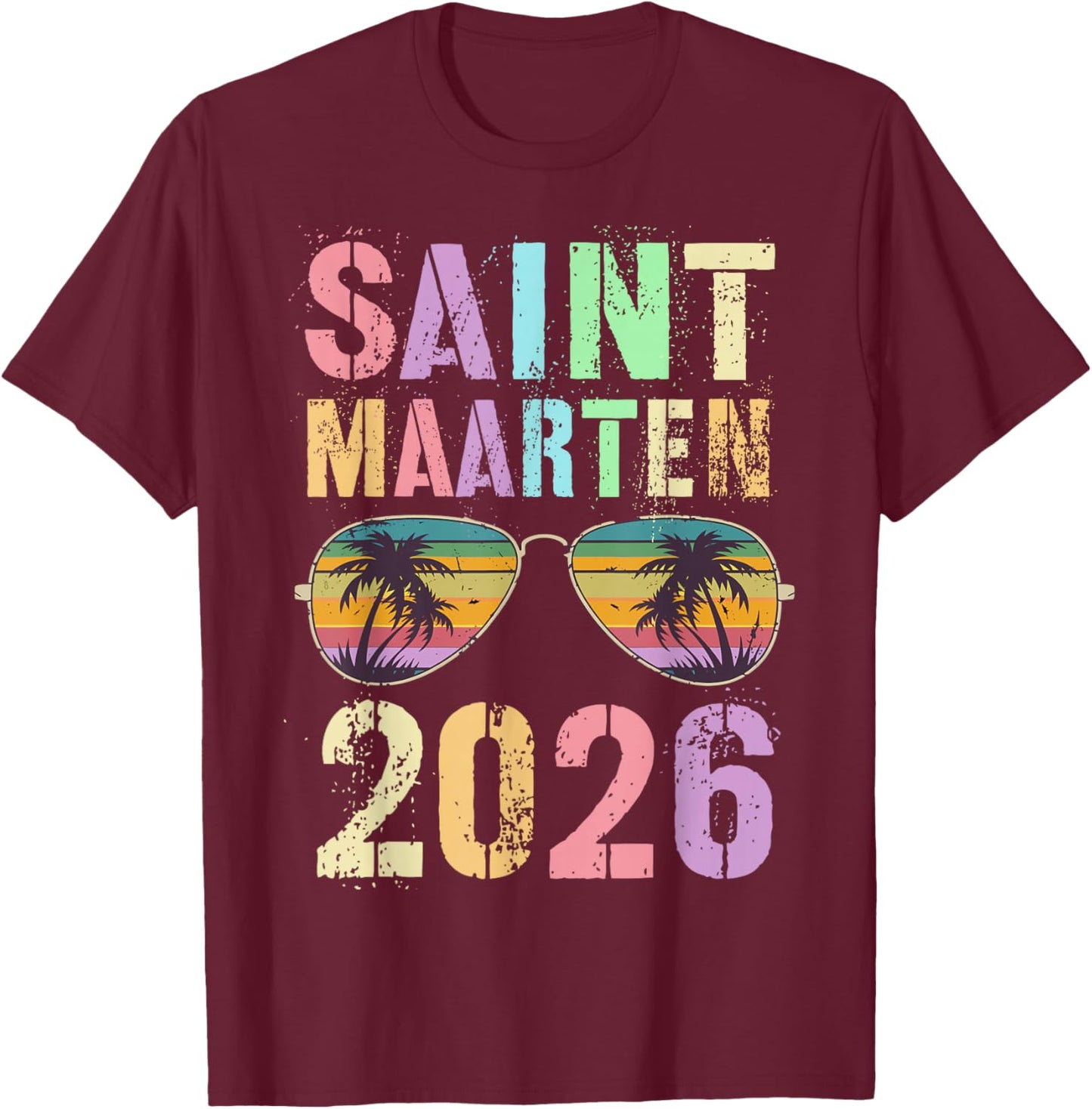 Kids Saint Maarten 2026 Trip Swim Vacay BFF Mom Daughter T-Shirt - T-Shirt | Maroon