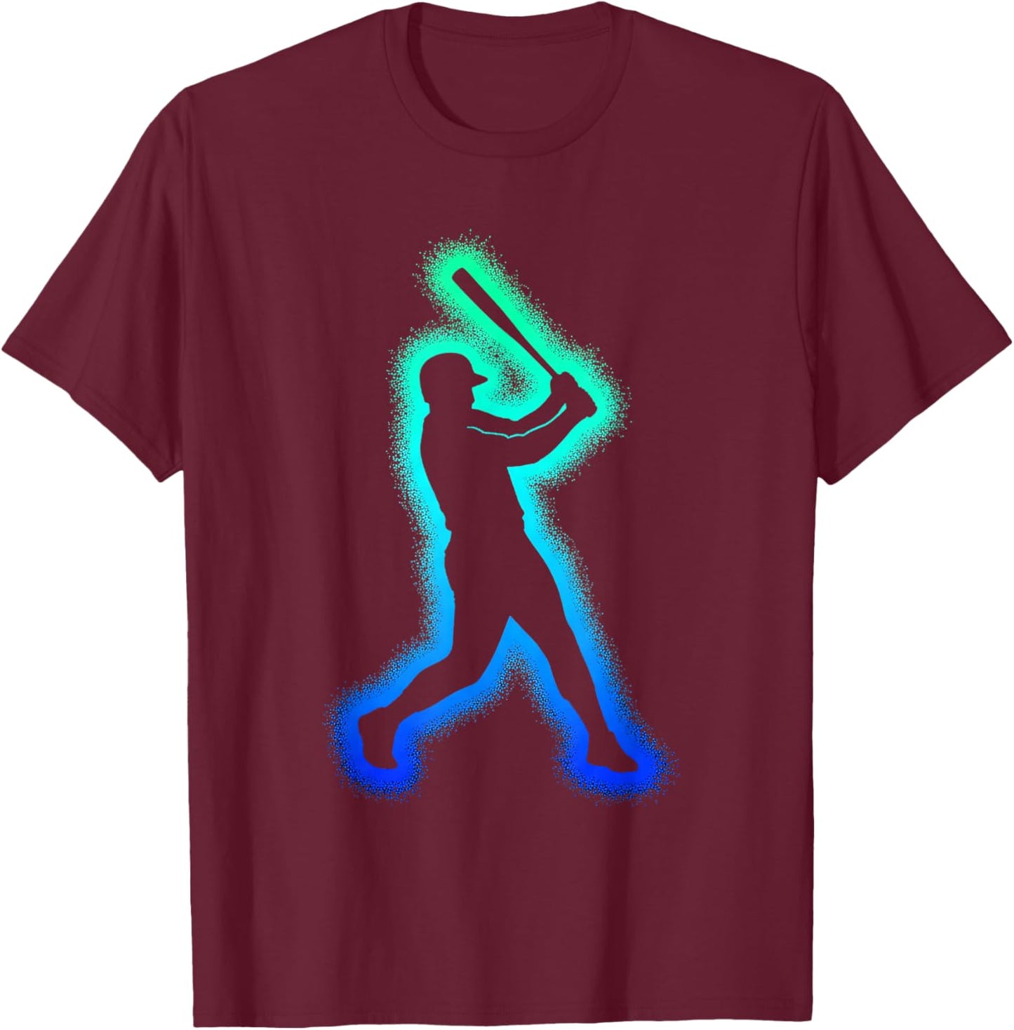 Baseball Player Graphic T-Shirt - T-Shirt | Maroon