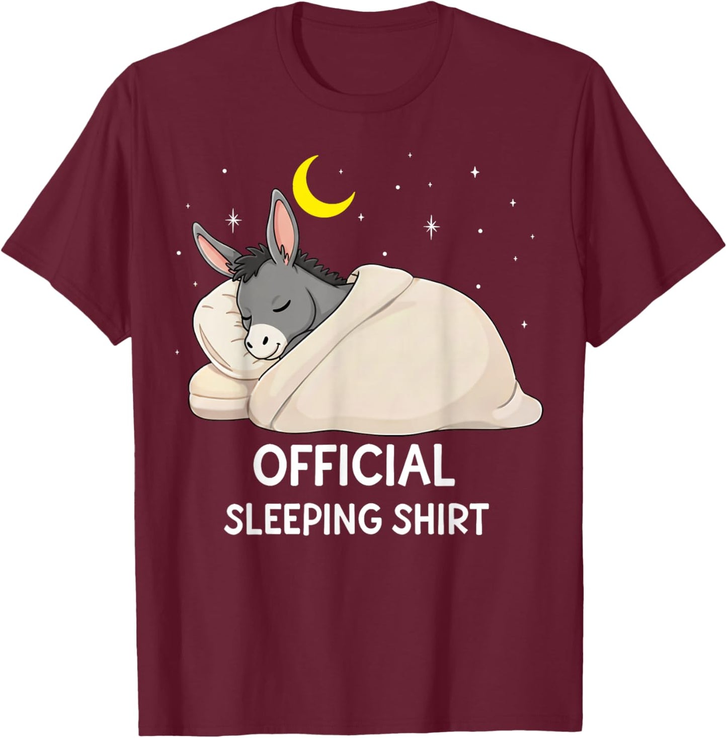 Funny Donkey Official Sleepshirt Pajama Zoo Boys Girls Kids T-Shirt - T-Shirt | Maroon
