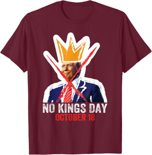 No Kings Shirt Men Women No Kings T-Shirt - T-Shirt | Maroon