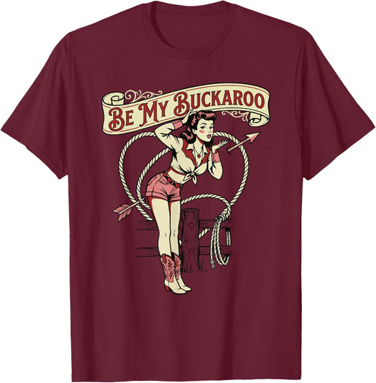 Cowgirl Valentine's Day T-Shirt - T-Shirt | Maroon