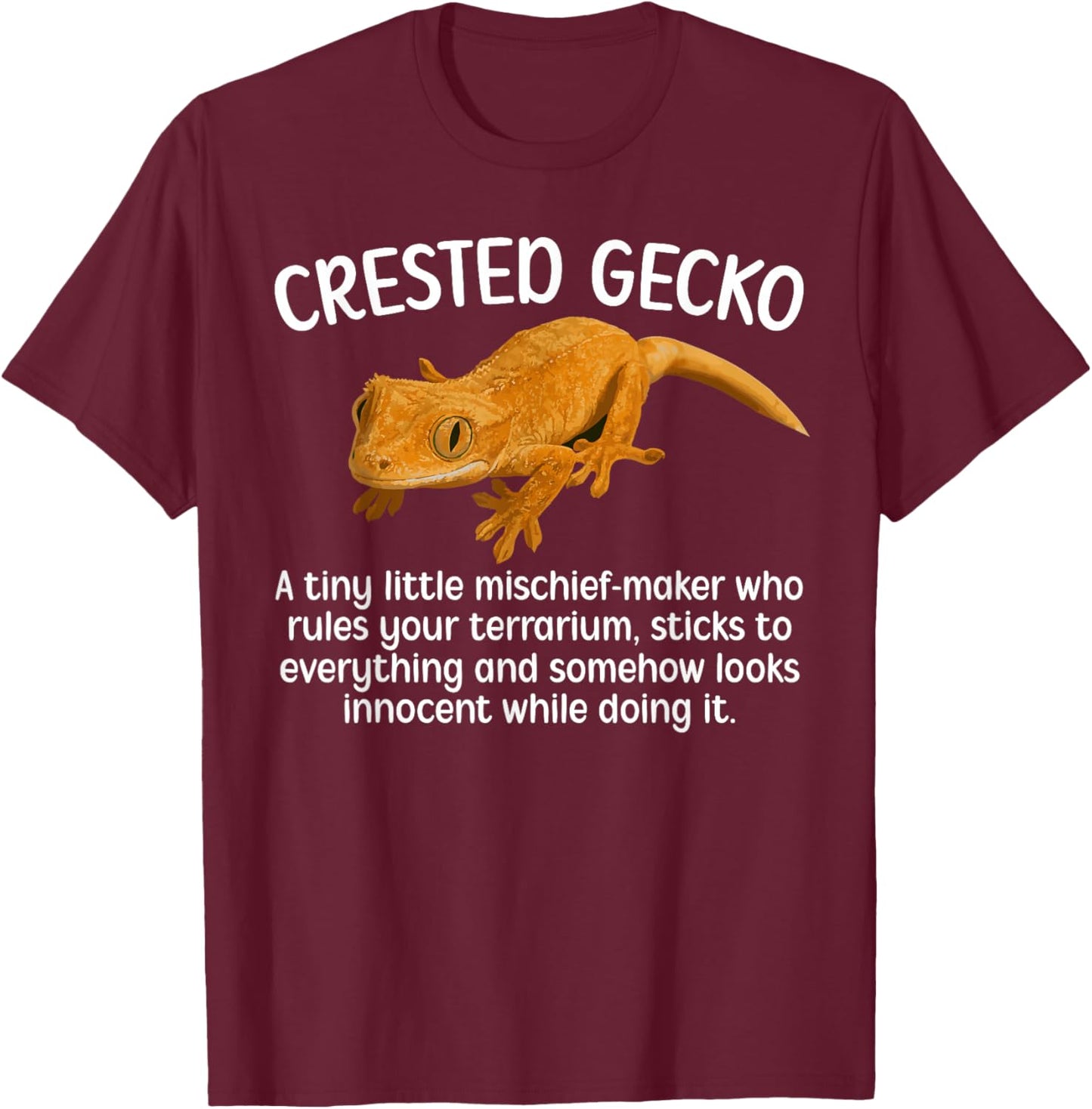 Crested Gecko Definition Crested Gecko Owner Crestie Lover T-Shirt - T-Shirt | Maroon