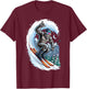 Funny Bigfoot Skiing Sasquatch Skier Winter Mountain T-Shirt - T-Shirt | Maroon