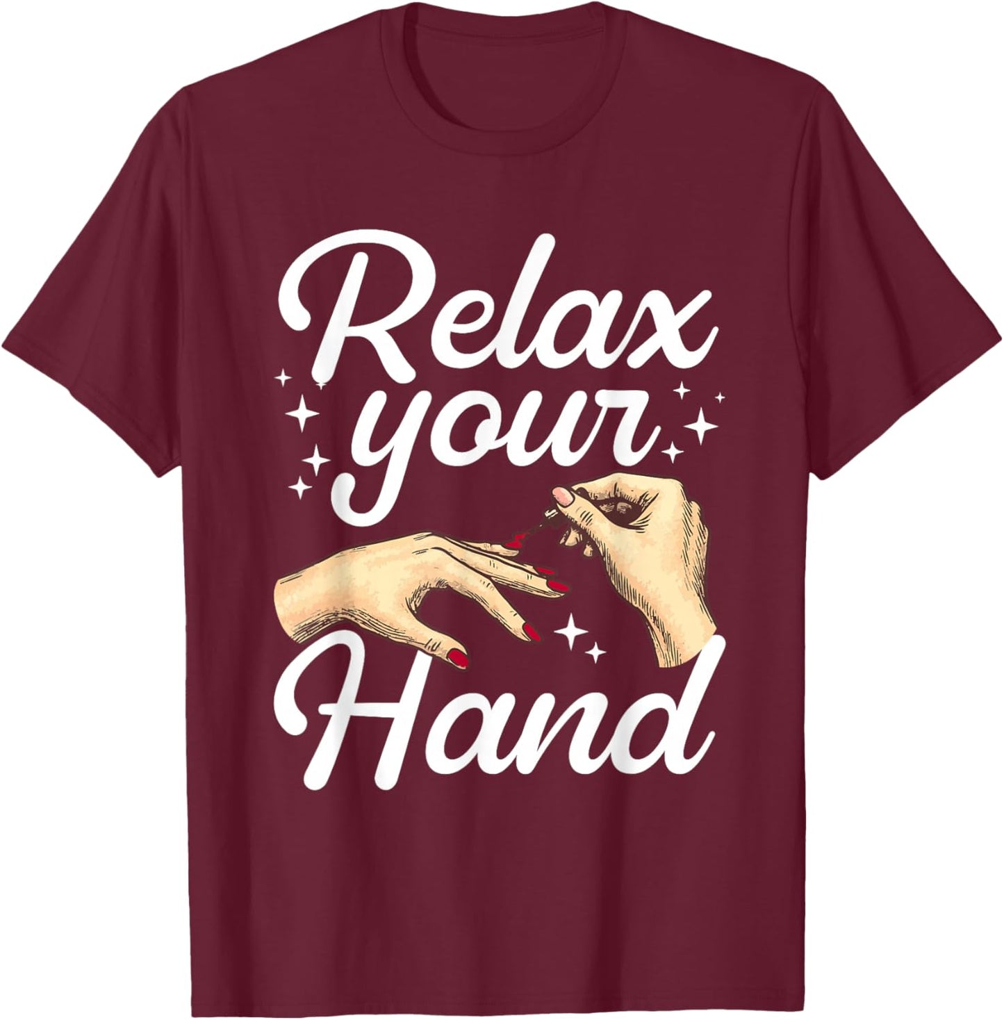 Cool Nail Tech Art Girl Manicurist Nail Technician T-Shirt - T-Shirt | Maroon
