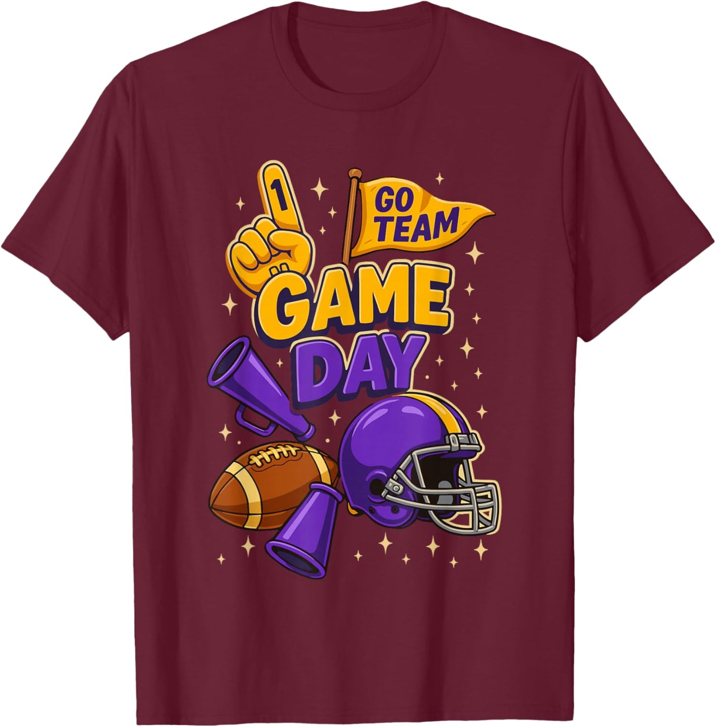 Purple and Gold Game Day Outfits, Football Mom Coquette Bow T-Shirt - T-Shirt | Maroon