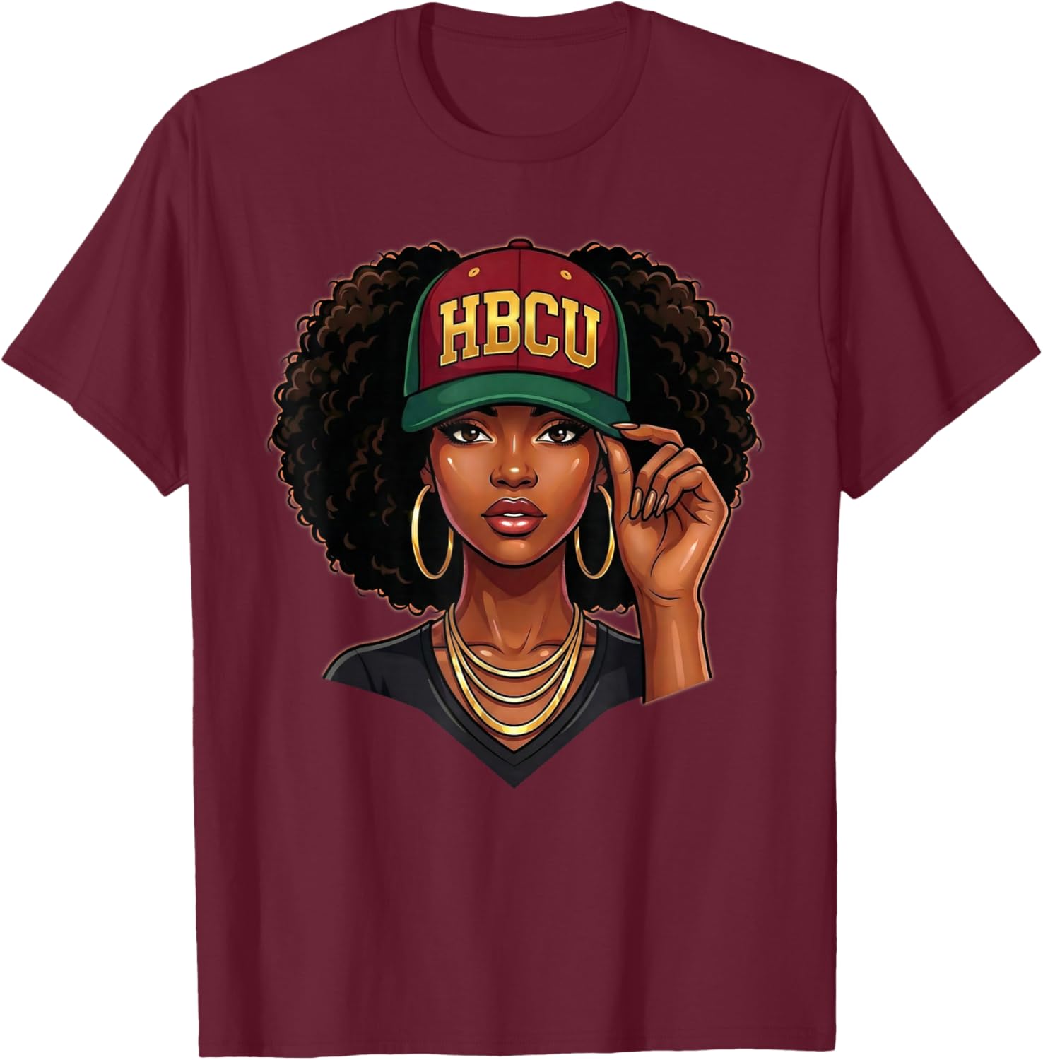 HBCU Black Women Black History Month Graduate Graduation T-Shirt - T-Shirt | Maroon