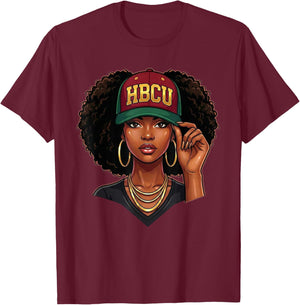 HBCU Black Women Black History Month Graduate Graduation T-Shirt - T-Shirt | Maroon