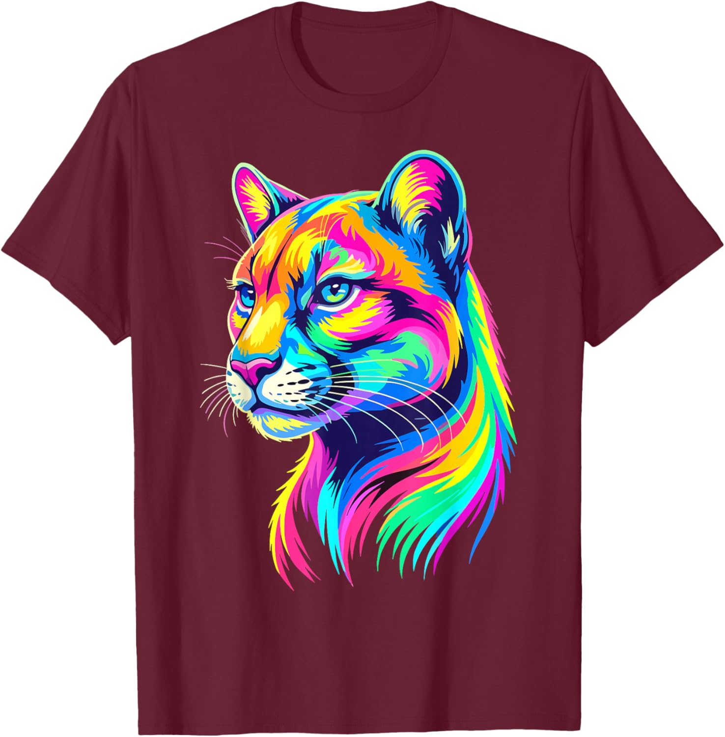 Colorful Art Puma T-Shirt - T-Shirt | Maroon