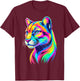 Colorful Art Puma T-Shirt - T-Shirt | Maroon