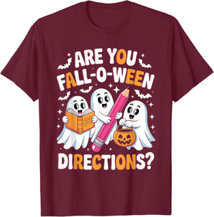 Cute Teacher Ghost are You Falloween Directions Women T-Shirt - T-Shirt | Maroon