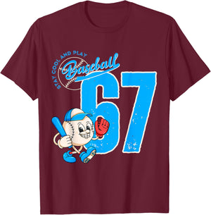 67 Baseball Lifestyle 101 Baseball T-Shirt - T-Shirt | Maroon