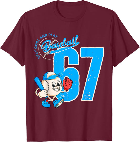 67 Baseball Lifestyle 101 Baseball T-Shirt - T-Shirt | Maroon
