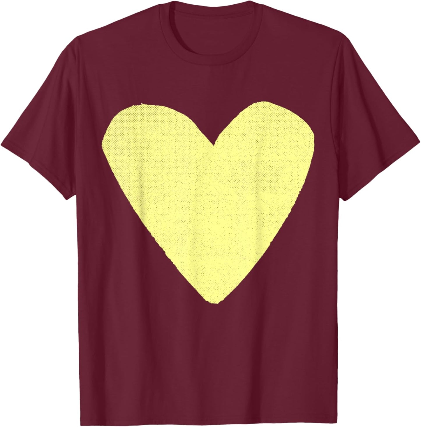 Boho Tops Valentines Day Cute Girls Pastel Yellow T-Shirt - T-Shirt | Maroon