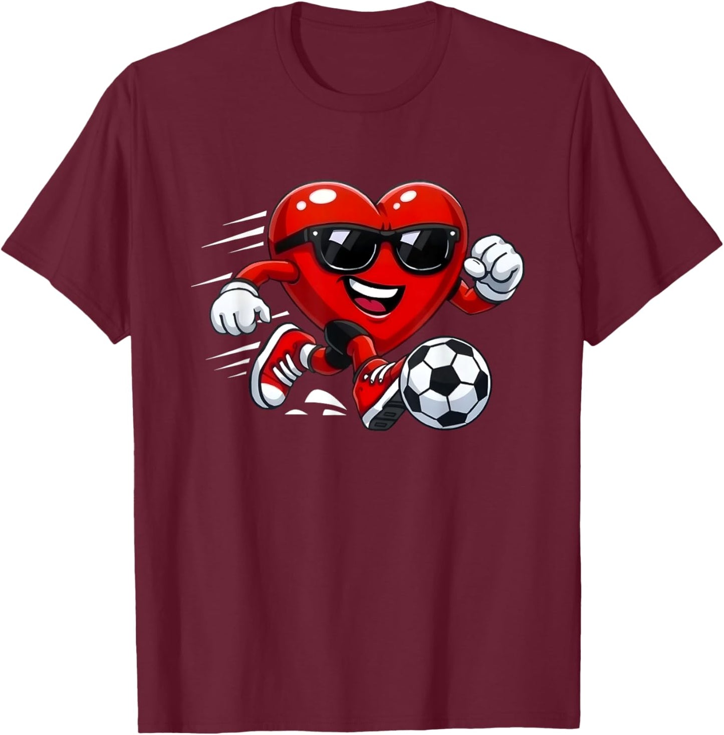 Valentine Soccer Heart Drip Sport Love Valentines Day Boys T-Shirt - T-Shirt | Maroon