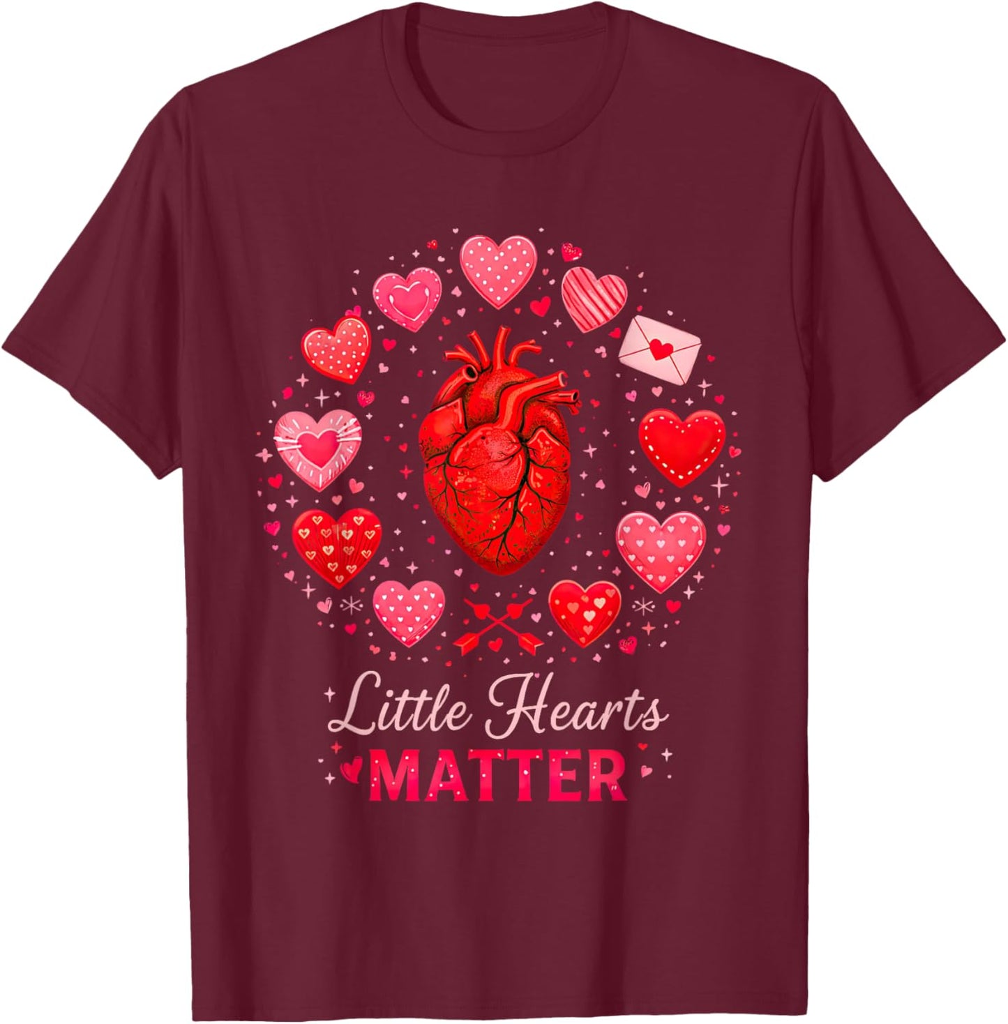 CHD Warrior Congenital Heart Defects Little Hearts A Matter T-Shirt - T-Shirt | Maroon
