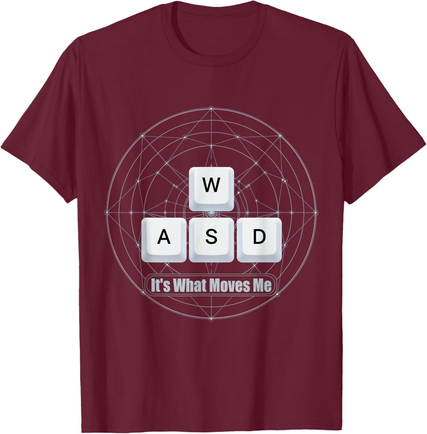 WASD It's What Moves Me - Funny PC Gamer Computer Nerd T-Shirt - T-Shirt | Maroon
