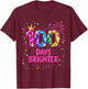 Cute 100 Days Brighter Girls Crown Jewels 100 Days of School T-Shirt - T-Shirt | Maroon