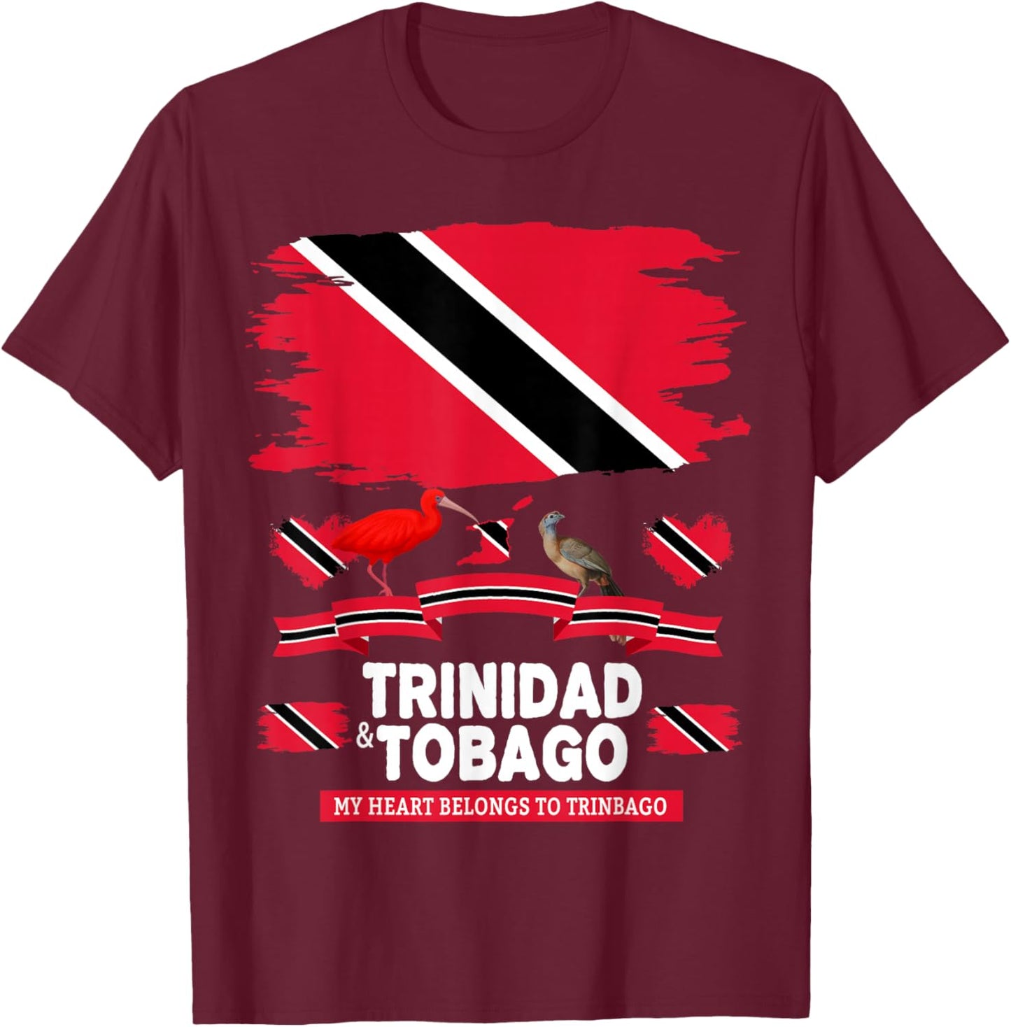 Trinidad Flag Outfit Idea for Kids Trinidad & Tobago Culture T-Shirt - T-Shirt | Maroon