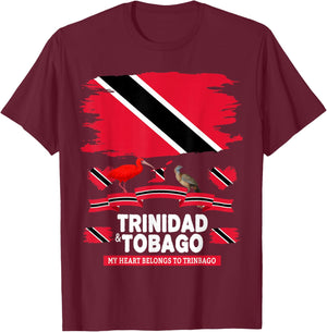 Trinidad Flag Outfit Idea for Kids Trinidad & Tobago Culture T-Shirt - T-Shirt | Maroon