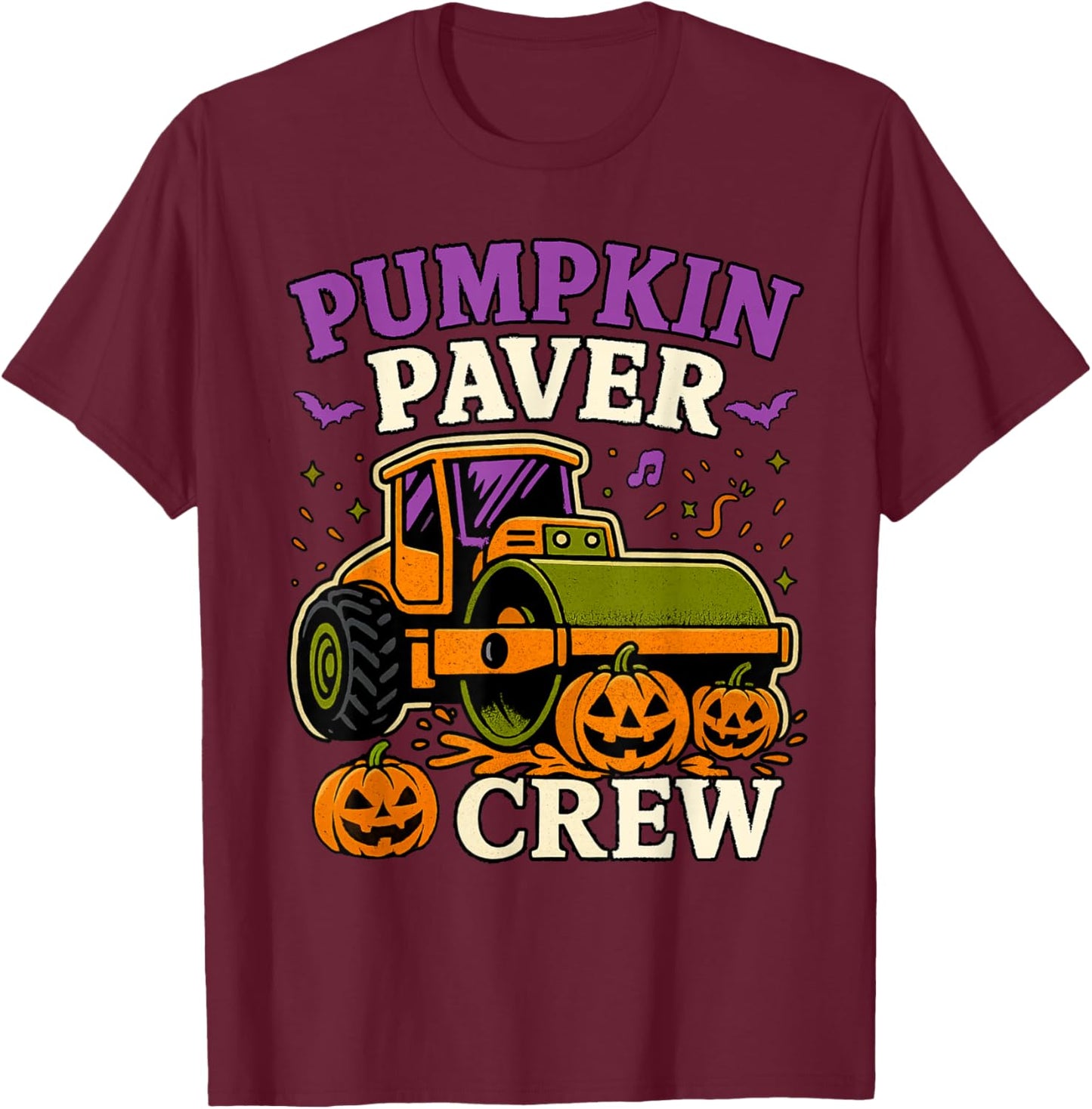 Pumpkin Paver Crew Halloween Costume for Boys T-Shirt - T-Shirt | Maroon