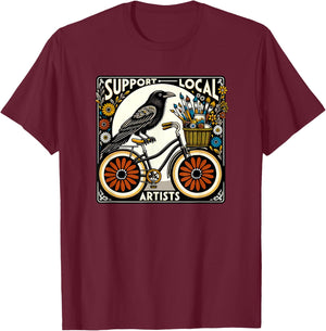 Support Local Artists T-Shirt - T-Shirt | Maroon