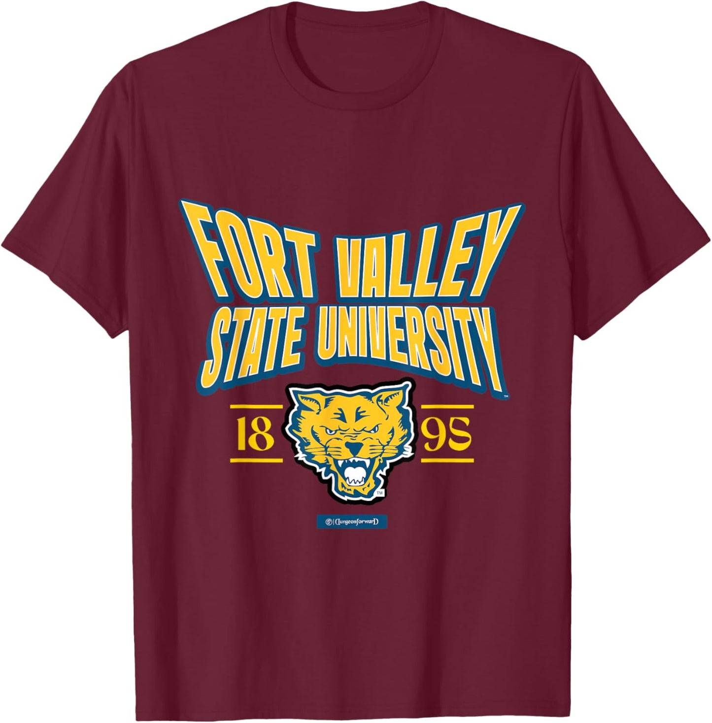 Fort Valley State University Stretch Emblem HBCU T-Shirt - T-Shirt | Maroon