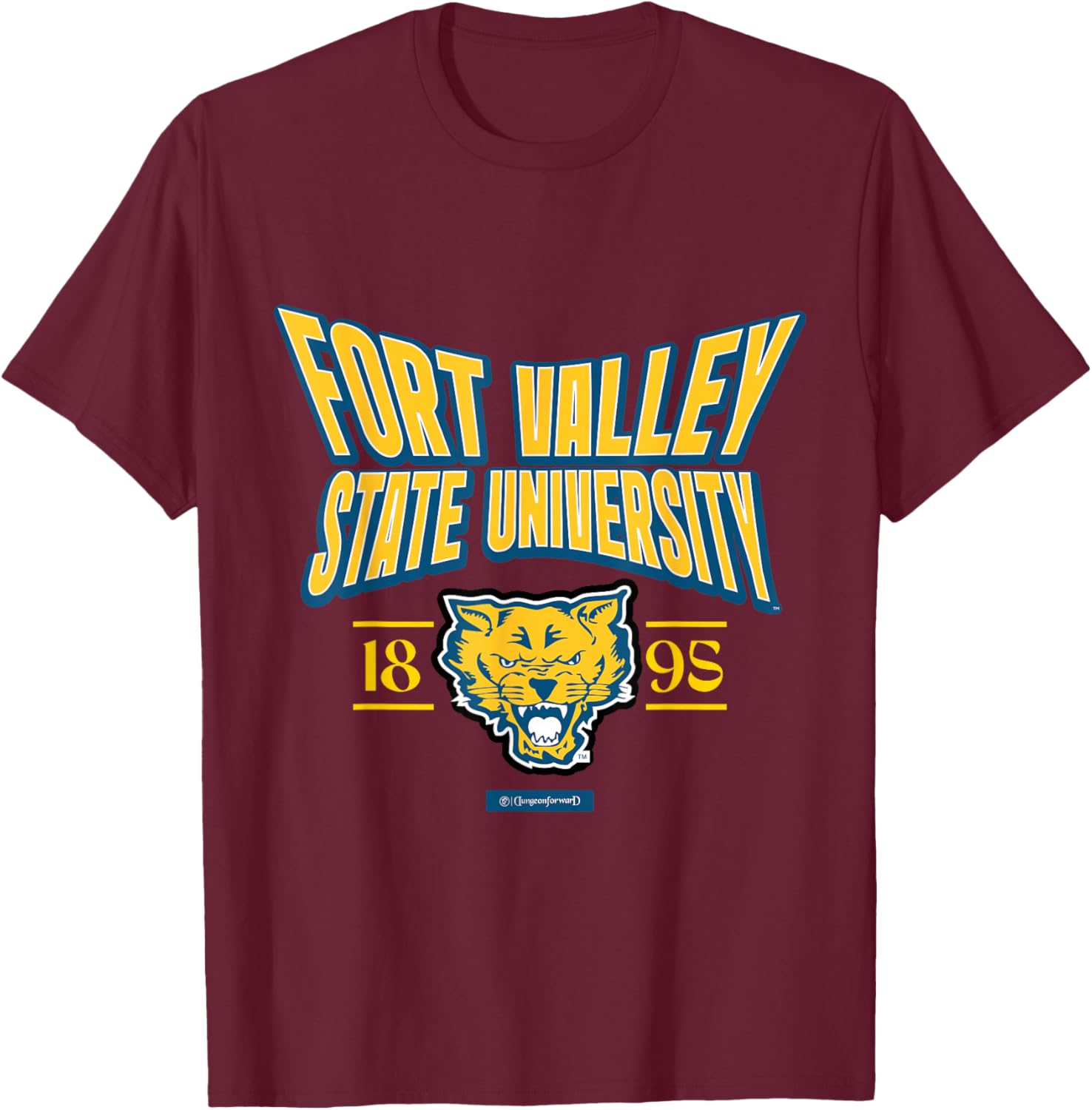 Fort Valley State University Stretch Emblem HBCU T-Shirt - T-Shirt | Maroon