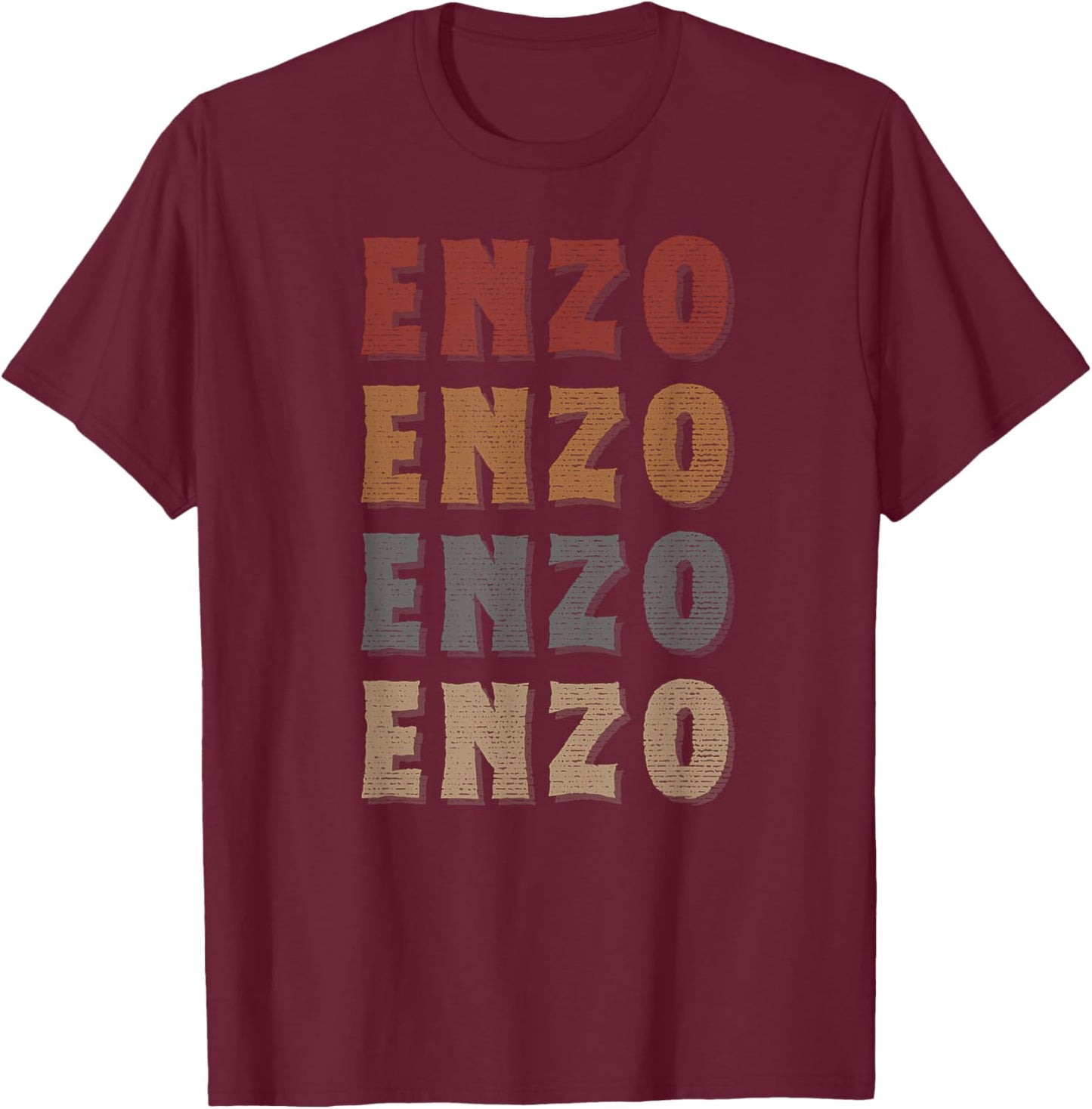 Vintage Cool Enzo First Name Funny Love Heart Enzo T-Shirt - T-Shirt | Maroon