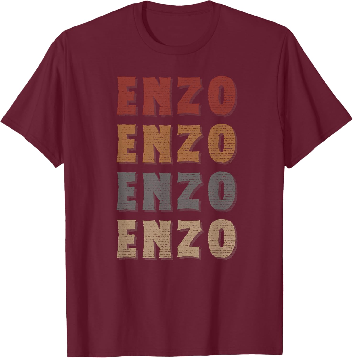 Vintage Cool Enzo First Name Funny Love Heart Enzo T-Shirt - T-Shirt | Maroon
