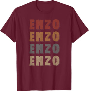 Vintage Cool Enzo First Name Funny Love Heart Enzo T-Shirt - T-Shirt | Maroon
