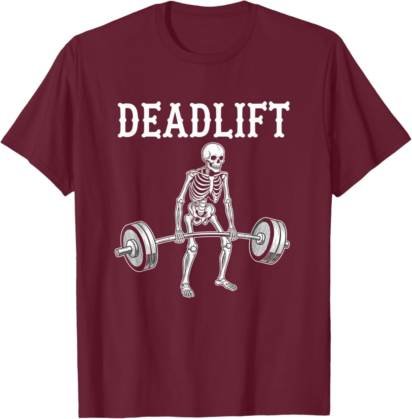 Christian Deadlift Skeleton Design - Deadlifting Gym T-Shirt - T-Shirt | Maroon